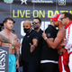 Billy Joe Saunders, left, and Canelo Anthony, pointing, meet tonight in a much-anticipated bout in Arlington, Texas.